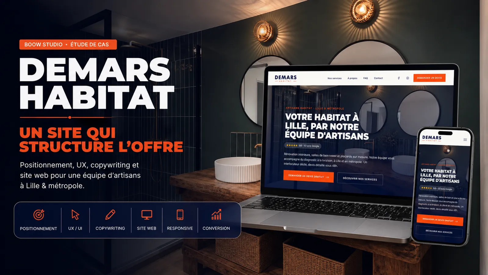 DEMARS Habitat — site et système d'acquisition local pour un artisan rénovation à Lille